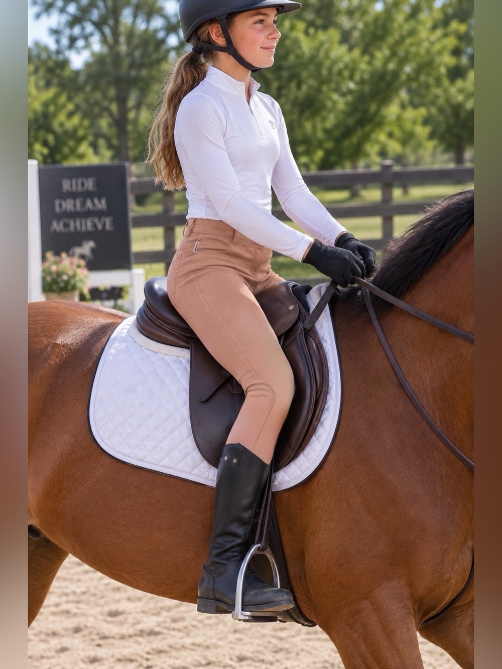 Equistar Stretch Horseback Riding Breeches Pants Beige/Tan Childrens Sz 18